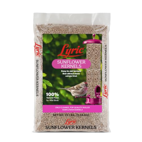 25 lb Wild Bird Seed with Sunflower Kernels No Waste | Attracts Finches & Songbirds