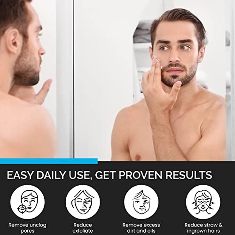 Face Scrub for Men by Blu42 ? Exfoliating Facial Cleanser with Natural Ingredients ? Deep Clean for Oily & Acne-Prone Skin ? 4 oz