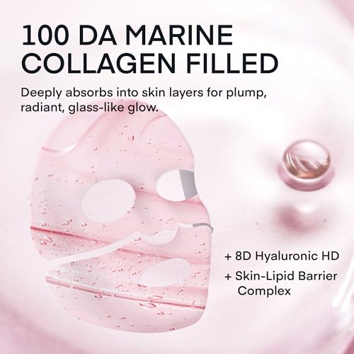 Deep Bio Collagen Face Mask Set - 16 Count, Hydrating & Pore Refining
