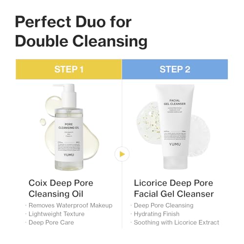 Double Cleansing Duo Set - Gentle Face Wash & Pore Control Oil, Hydrating Korean Skin Care