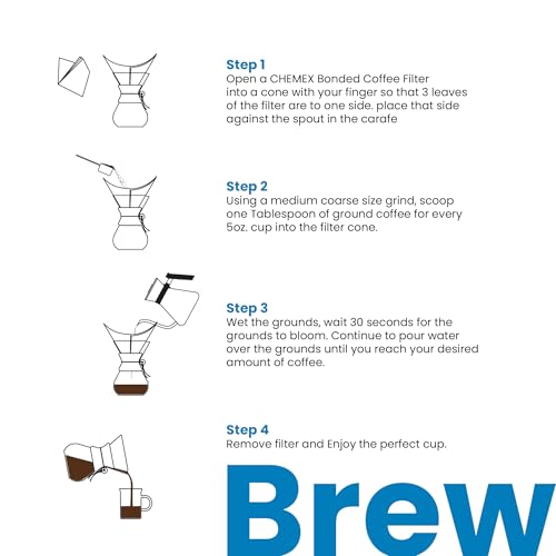 Chemex 6-Cup Classic Series Coffee Maker Bundle with 100 Square Filters