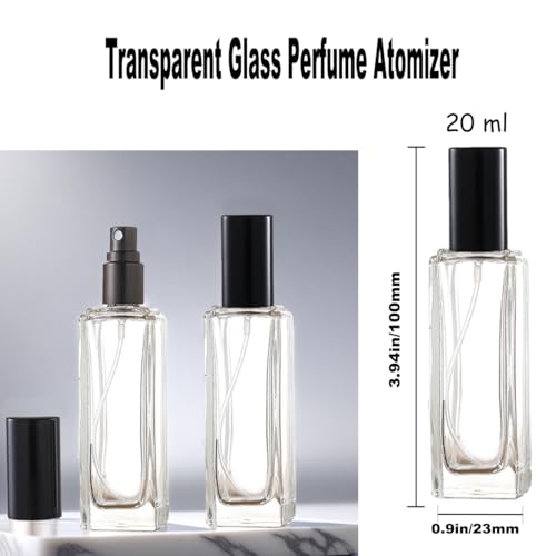Mini Perfume Atomizer 20ml Refillable Glass Perfume Bottles Empty Spray Bottles for Travel Fine Mist Sprayer for Toiletries Sample Dispenser -10 Pcs Black