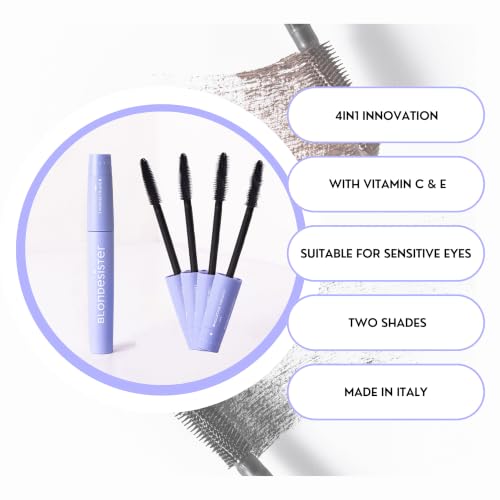 4-in-1 Waterproof Mascara - High Pigmentation & Volume - Ultra Black - 0.4 oz - Variation 01 Ultra Black