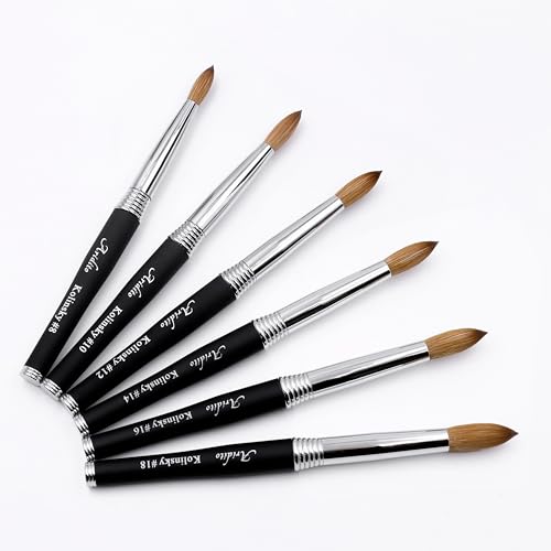 Professional Acrylic Nail Art Brush - Black Metal Handle #16