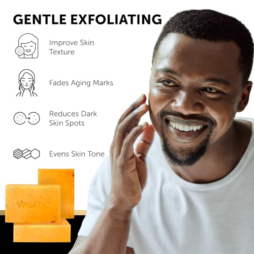 VALITIC Kojic Acid Soap - Turmeric Soap for Dark Spots for Face and Body - Exfoliating Bar for Hyperpigmentation, Skin Tone Corrector with Retinol, Vitamin C, Collagen and Hyaluronic Acid - 2 Pack
