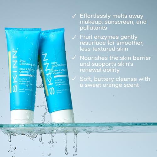SKINN Evening Face Wash Cream - Olive Oil Enzyme Cleanser - 4oz - PM Cleanser