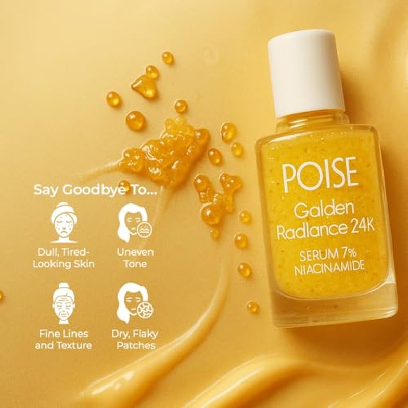 24K Golden Radiance Serum, Niacinamide and Vitamin C Serum for Vibrancy and Hydration, Helps Even Skin Tone for a Youthful Glow (0.5 fl oz)