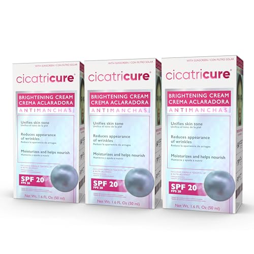 Cicatricure Brightening Facial Moisturizer, 3-in-1 Face Cream with Anti-Wrinkle Q Acetyl 10 & Nutri-Aclarant, SPF 20, Brighten & Even Skin Tone 1.6 fl oz (Pack of 3)