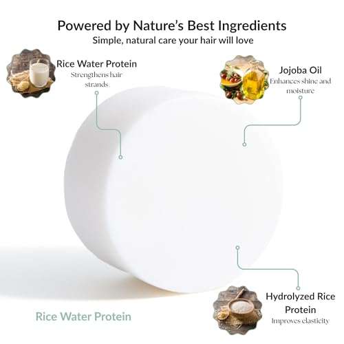 Rice Water Protein 2-in-1 Shampoo & Conditioner Bar, Strengthening & Shine, Vegan, 100g