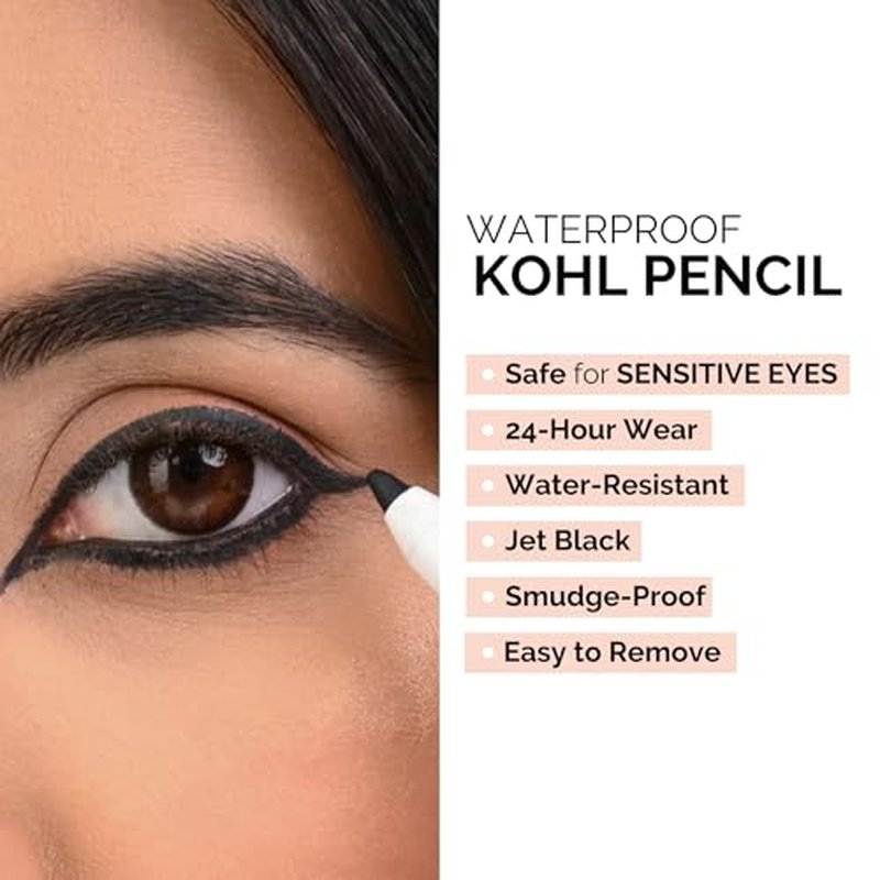 IRIS Waterproof Kajal & Kohl Pencil | Ultra Black, 24-Hour Matte Finish | Smudge-Proof, Vegan, Cruelty-Free | Ceramide-Infused to Lock in Moisture | 1.2 mL (Kajal)