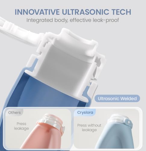 Travel Silicone Bottles - Leak-Proof TSA Approved 6-Pack, 2oz - Blue, Yellow, Pink, Green, Gray