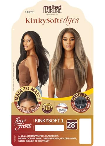 Outre Melted Hairline Kinky Soft Edges - Jet Black 1 - Pre-Plucked Lace Wig