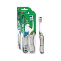 GUM Folding Travel Toothbrush 2 Pack - Compact Soft Bristle Toothbrush with Tongue Cleaner