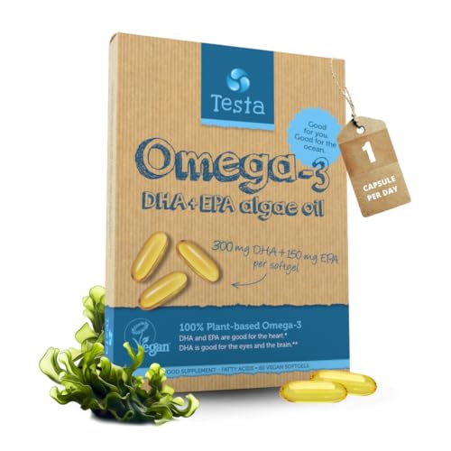 Testa Vegan Omega-3 2 Months Supply - Algae DHA 325mg EPA 150mg 60-caps