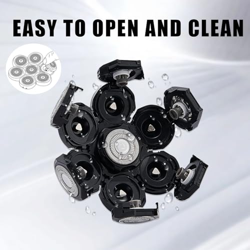 7 Blades Head Shaver Replacement Heads - 3 Count - Compatible with 5-Head & Above Models