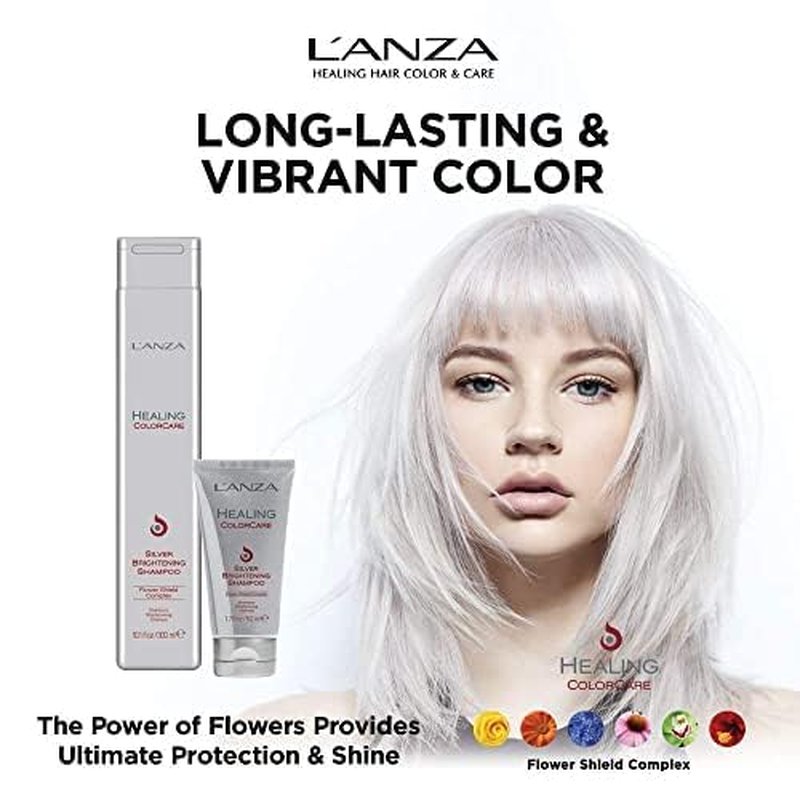 L'ANZA Healing Colorcare Purple Shampoo For Blondes & Highlights Purple Toning Shampoo, Neutralizes Brass, Brightens Blonde, Adds Shine, Repairs, Moisturizing, Color Safe, Sulfate Free
