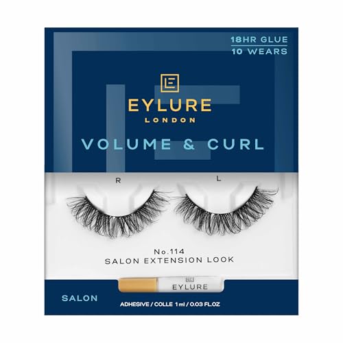 Eylure Salon Extension Look False Eyelashes, Volume No. 114, 1 Pair