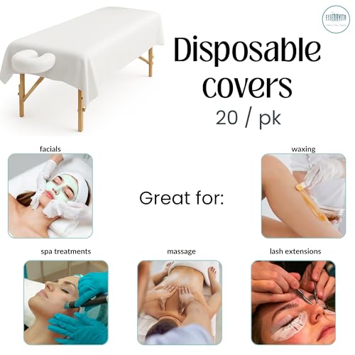 Disposable Non-Woven Bed Sheets Pre-Cut 40"x78" White Sheets for Salon, Spa, Tattoo, Lash & Beauty