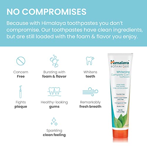 Himalaya Botanique Whitening Complete Care Toothpaste - Mint, 5.29 Oz Pack of 4