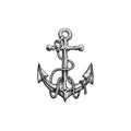 Set of 5 Waterproof Temporary Fake Tattoo Stickers Grey Anchor Ship (SF4897)