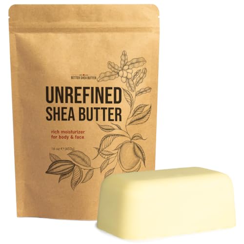 Better Shea Butter Raw Shea Butter Bar 16oz Unrefined African Moisturizer