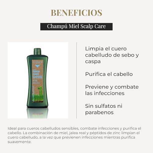Salerm Biokera Natura Honey Scalp Care Shampoo 1000ml for Sensitive & Oily Scalps