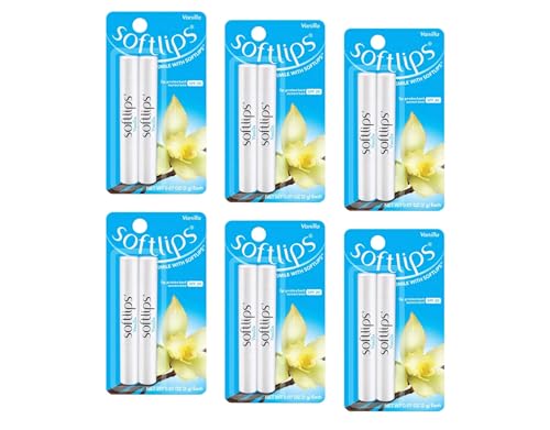 SPF 20 Lip Balm Pack of 12 Vanilla Hydrating Protectant Sticks
