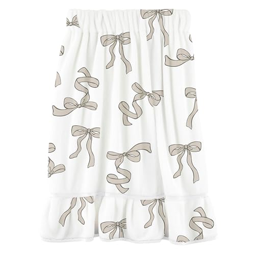 Ultra Soft Plush Luxury Spa Shower Bath Wrap with Adjustable Closure, One Size, Flax Bows