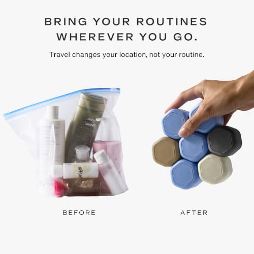 Travel Hair Care Containers Set of 2 - Sand Magnetic Shampoo & Conditioner Capsules
