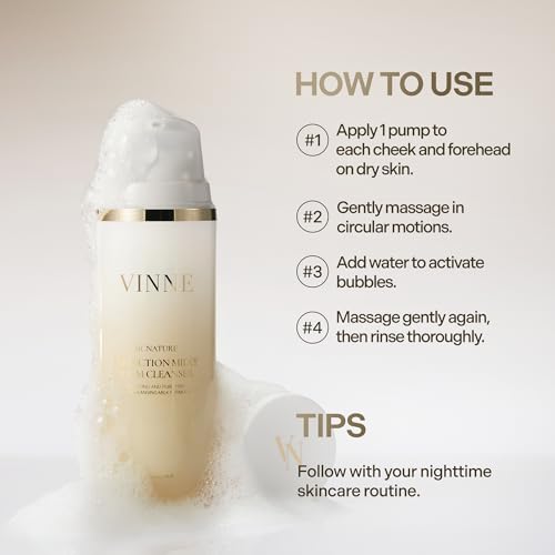 Milky Foam Facial Cleanser with LHA & PHA - Korean Oil & Water Dual-Action Face Wash