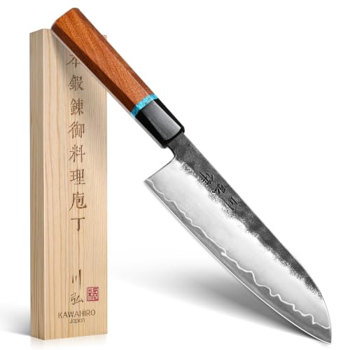 7-Inch Japanese Santoku Chef Knife - Hand Forged VG10 Steel, Lightweight & Balanced