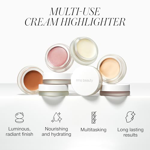 RMS Beauty Luminizer - Cream Highlighter Makeup, Luminous Dewy Makeup Highlighter Eyeshadow, Body Shimmer, Face Highlighters & Luminizers, Glow Makeup