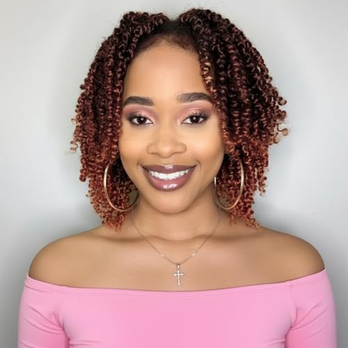 Fulcrum Passion Twist Crochet Hair 8 Inch - 9 Packs Pre Looped for Black Women