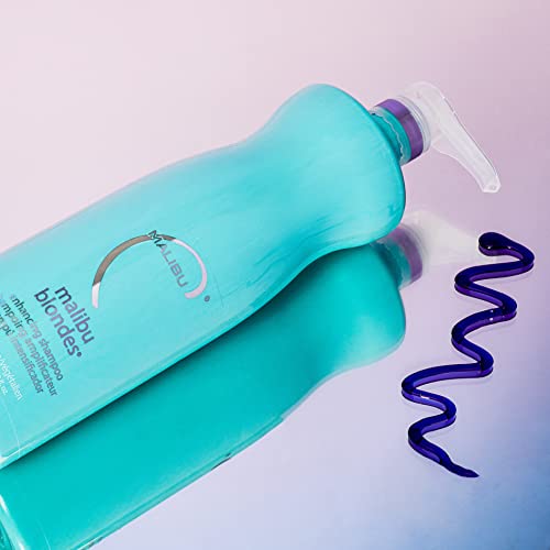 Malibu C Blondes Enhancing Sulfate-Free Purple Shampoo 33.8 Fl Oz - Preserves Highlights & Removes Brassiness