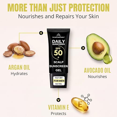 SPF50 Sunscreen Gel for Face & Scalp - Fast Dry, Matte Finish, Hydrating