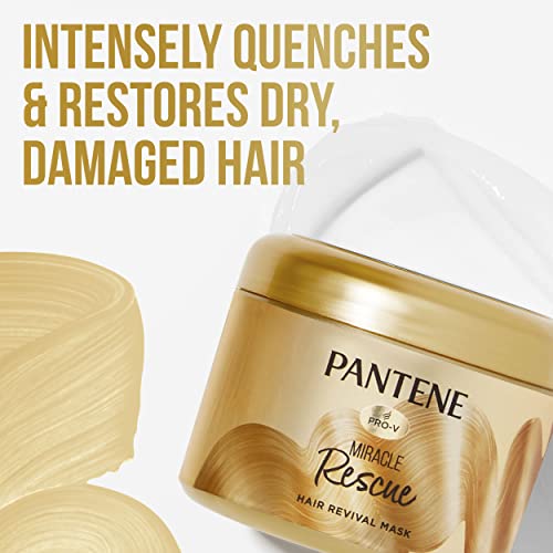 Pantene Hair Mask, Deep Conditioning Hair Mask for Dry Damaged Hair, Miracle Rescue, 6.4 oz