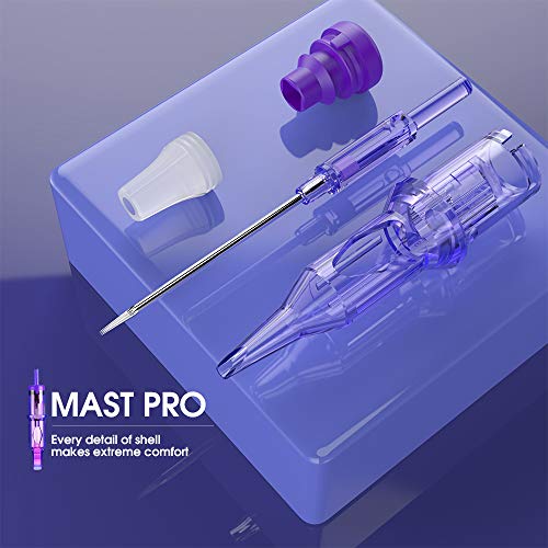 MAST TATTOO 50Pcs Pro Assorted Tattoo Cartridge Needles Set - 5 Sizes #10/#12 RL+RS+RM+M