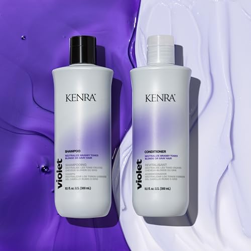 Kenra Violet Conditioner 10.1oz - Neutralizes Brassy Tones, Moisturizes Blonde & Gray Hair