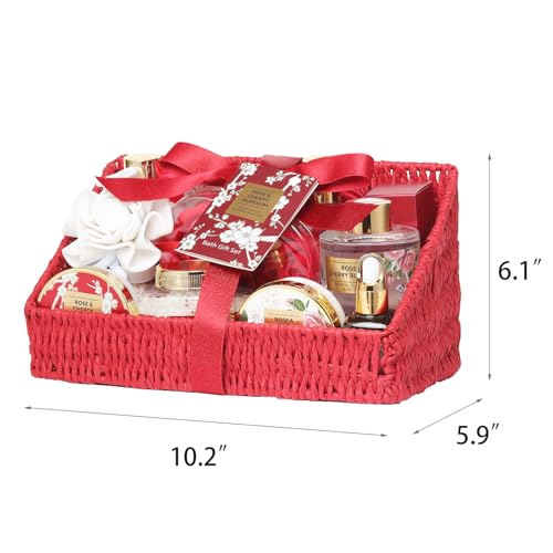 LILY ROY Rose Cherry Spa Gift Set for Women - 25-Piece Skin Care & Relaxation Collection