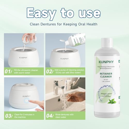 Ultrasonic Retainer Cleaner Solution Concentrate for Dentures & Mouth Guards