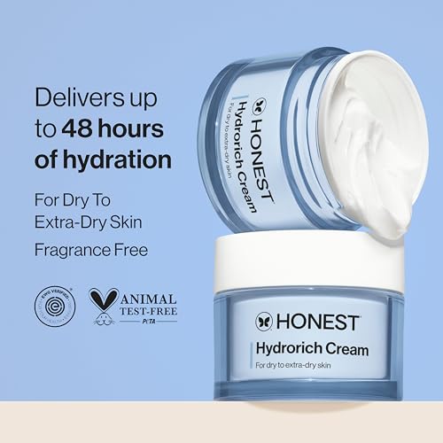 Honest Beauty Hydrorich Cream 1.7 Fl Oz - Hypoallergenic, Vegan, Dermatologist Tested, Up to 48H Hydration