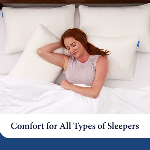 White King Memory Foam Pillow with Rayon Bamboo Cover - Adjustable Support