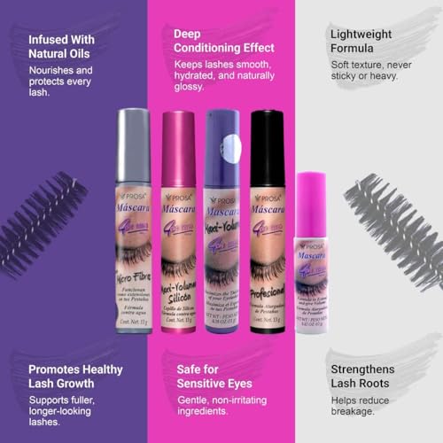 Mascara Set for Volume & Length - 5 Pack Deep Ebony Lash Makeup