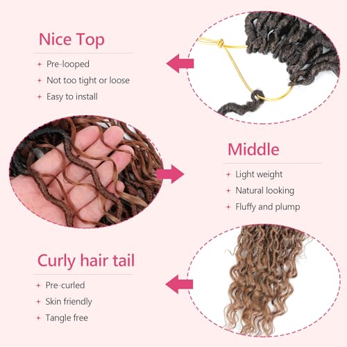 8 Packs Goddess Faux Locs Crochet Hair - 18 Inch 1B/30/27 Variation of THIS listing