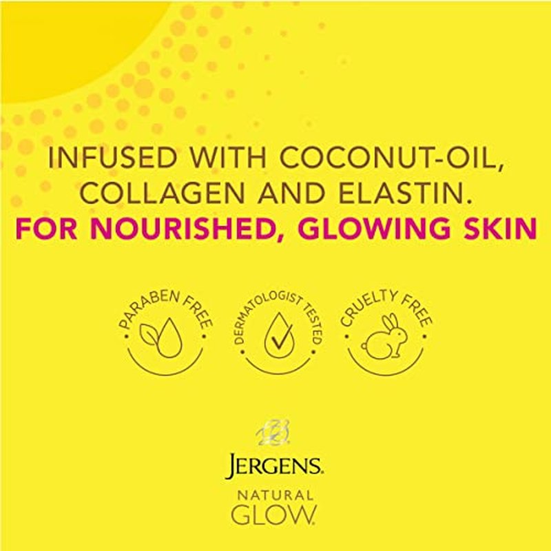 Jergens Natural Glow +FIRMING Self Tanner Body Lotion, Medium to Tan Skin Tone & Natural Glow Instant Sun Sunless Tanning Moisturizer + Bronzer, Self Tanner, Deep Bronze