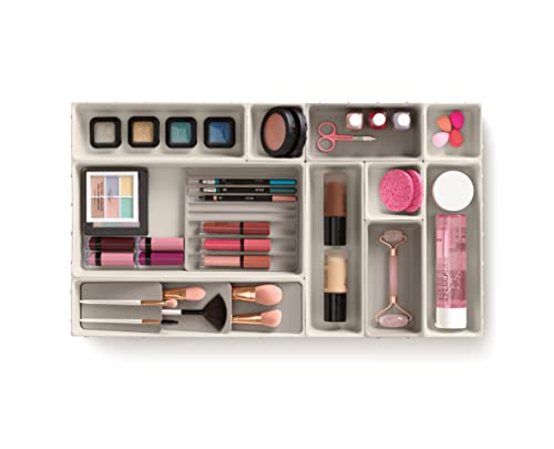 Joseph Joseph Viva Modular Makeup Organizer Set - 12pc Drawer Storage with Compartments & Brush Holder