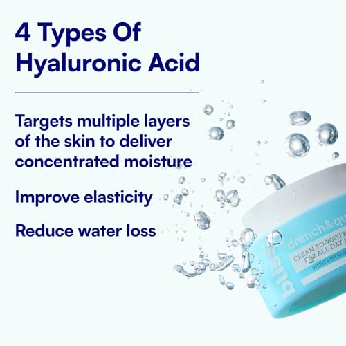 Drench & Quench Hyaluronic Acid Face Moisturizer - 1 Fl Oz, Hydrating Water Cream