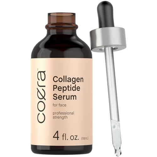 Coera Collagen Peptides | 4 fl oz | Face Serum with Verisol | Professional Strength Formula for Women | Free of Parabens, SLS, & Fragrances | Packaging May Vary