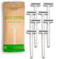 Hair Removal Crazors 3 Blades ? Disposable Razors for Men/Women's Grooming ? Single-Use Body & Face Shaver ? Raw-Material Earth+Skin Loving Travel-Size Toiletries ? 8-Pack by MyFriendly
