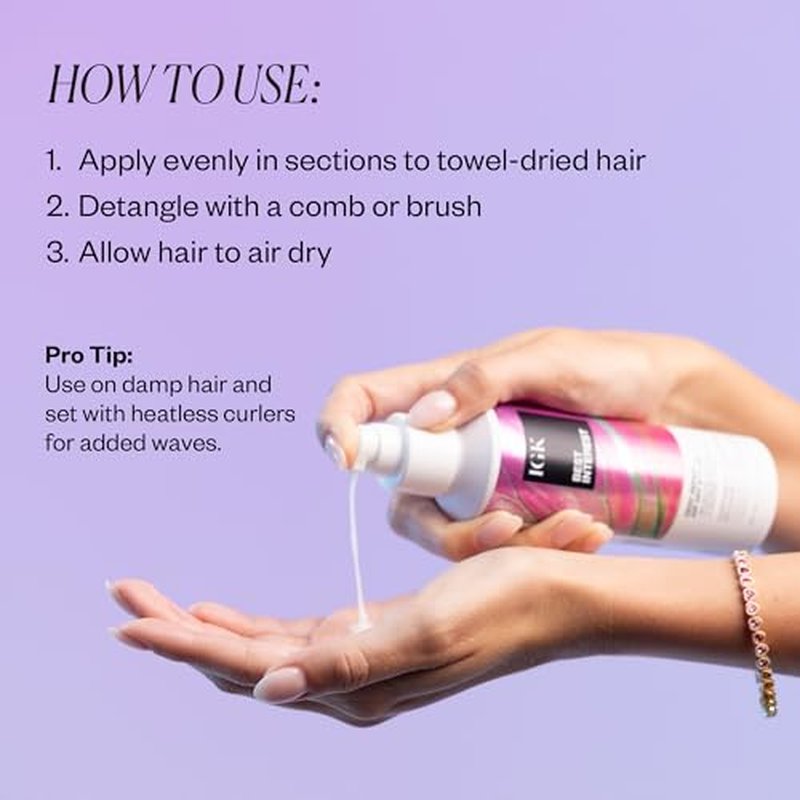 IGK Best Interest Bond Building Air Dry Styling Cream ? Leave-In Treatment for Split Ends, Breakage, Frizz Control, and Shine ? Vegan & Cruelty-Free